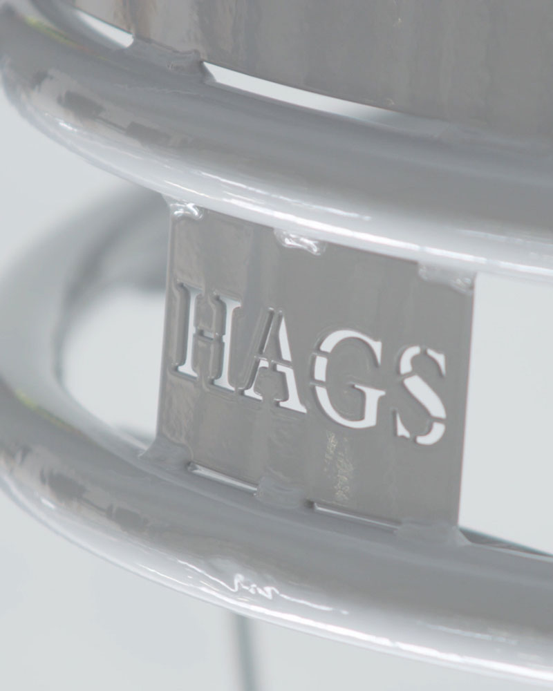 Close up of a component with the HAGS logo.